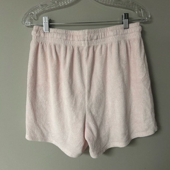 Donni Baby Pink Terry Henley Drawstring Shorts - Picture 3 of 5